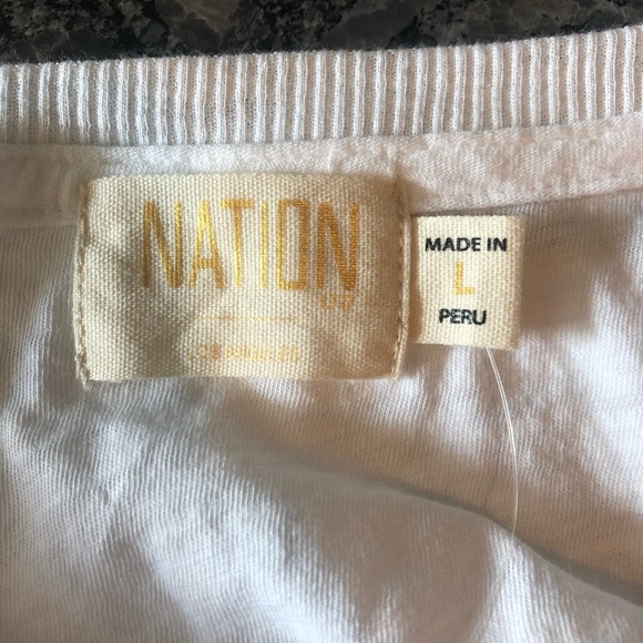 Nation for Anthropologie White Puff Sleeve Shirt - Picture 4 of 8